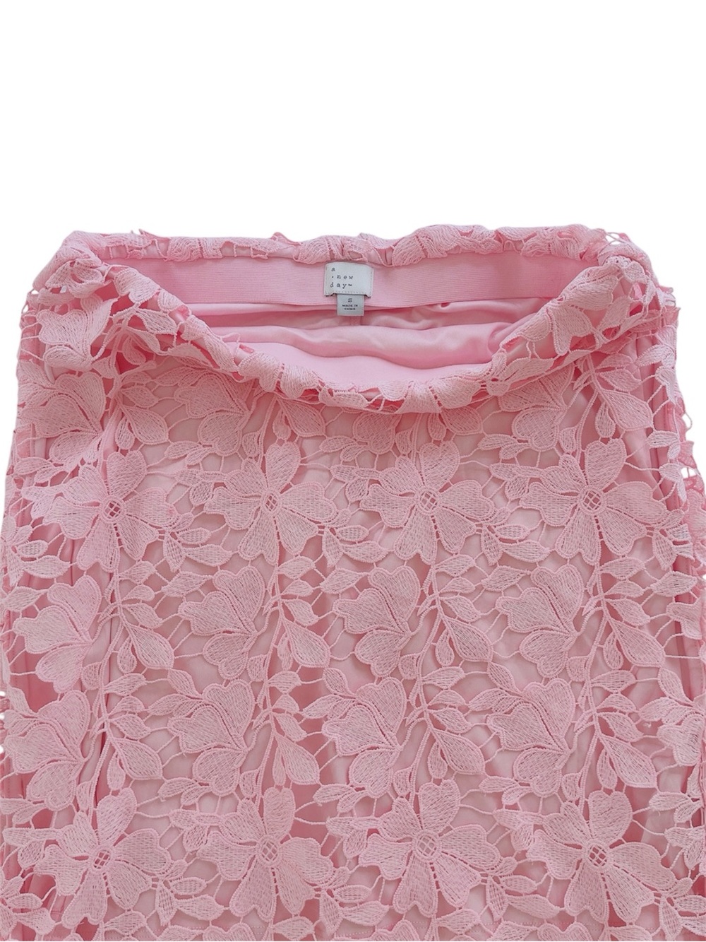 A New Day Women’s Pink Lace Midi A-Line Skirt in Pink size Small - Picture 3 of 5